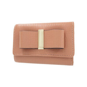 Chloe Leather Bow Compact Wallet Tri fold